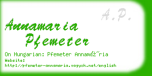 annamaria pfemeter business card